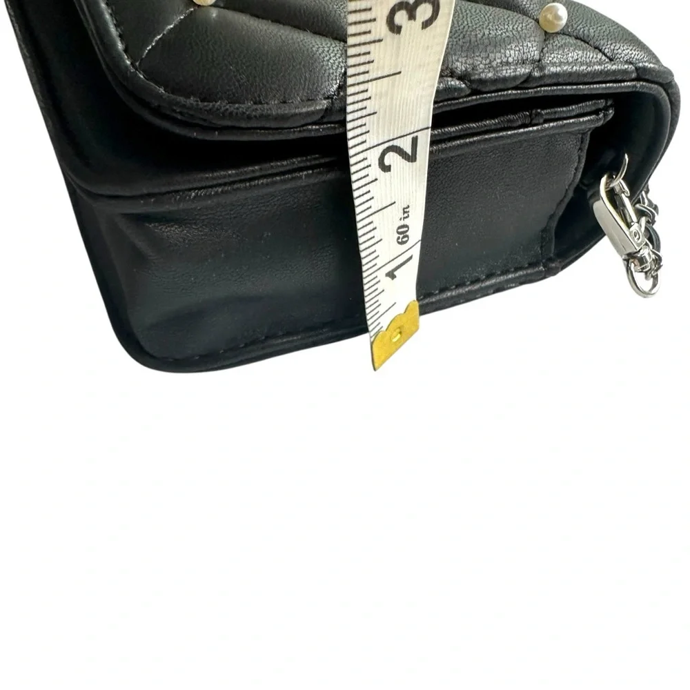 Badgley Mischka Diamond Quilted Crossbody‎ Bag Black NWT